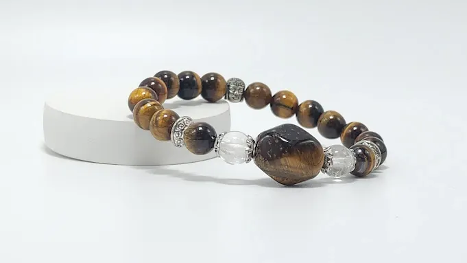 TIGER EYE ROUND BEADS BRACELET
