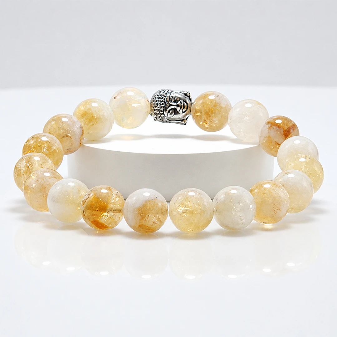 Citrine Round Bead Bracelet (8mm, Small)