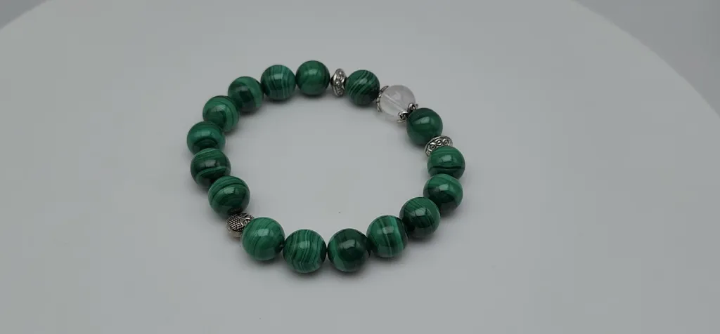 MALACHITE ROUND BEAD BRACELET