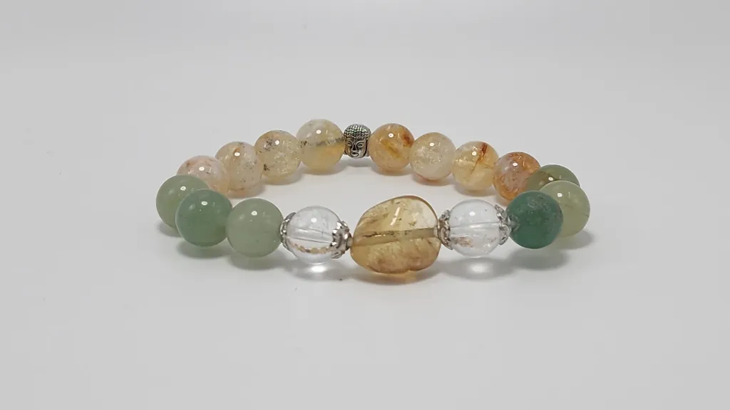 CITRINE+ GREEN AVENTURINE BRACELET (8mm, With 8mm)