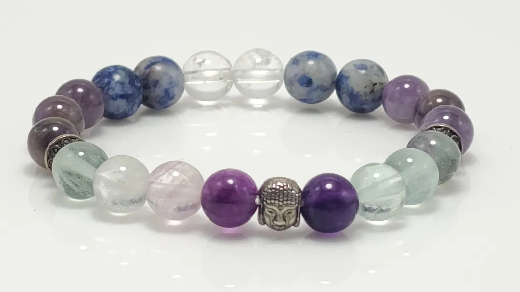 FLUORITE +SODALITE +AMETHYST+ QUARTZ